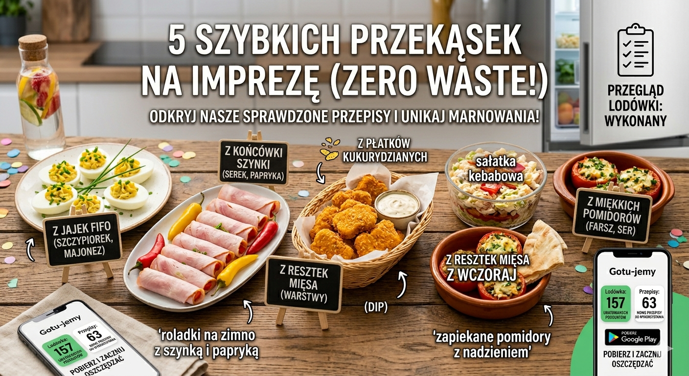 Szybkie przekąski na imprezę – 5 pomysłów, dzięki którym nic się nie zmarnuje!